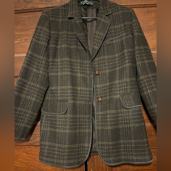 Harve Benard Vintage Women’s Wool Plaid Blazer Jacket - Picture 2 of 3